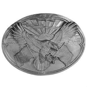 Eagle Carrying Flags Antiqued Belt Buckle
