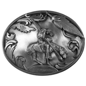 End of the Trail Antiqued Belt Buckle