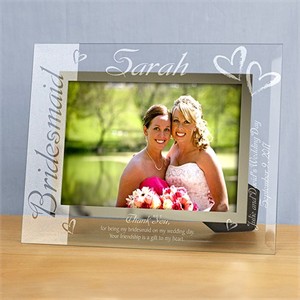Engraved Bridal Party Glass Frame