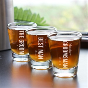 Engraved Wedding Party Shot Glass