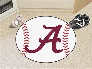 University of Alabama Baseball Rug - Crimson A Logo