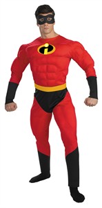 Adult Mr. Incredible Costume, Deluxe Mr. Incredible Muscle Suit