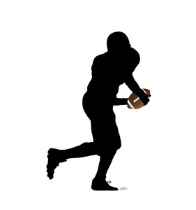 Football Player Running Silhouette Cardboard Cutout