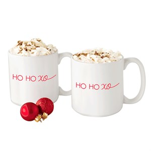 HO HO XO 20 oz. Large Coffee Mugs (Set of 2)