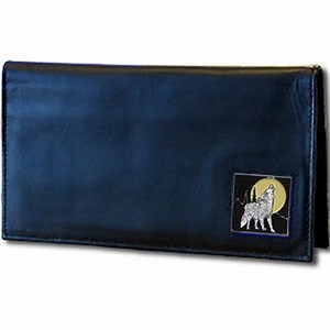 Howling Wolf with Moon Checkbook Cover
