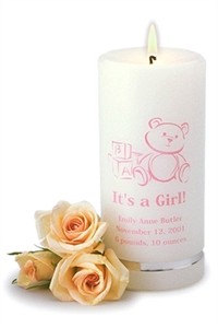 Birth Announcement Personalized Candle - It's a Girl