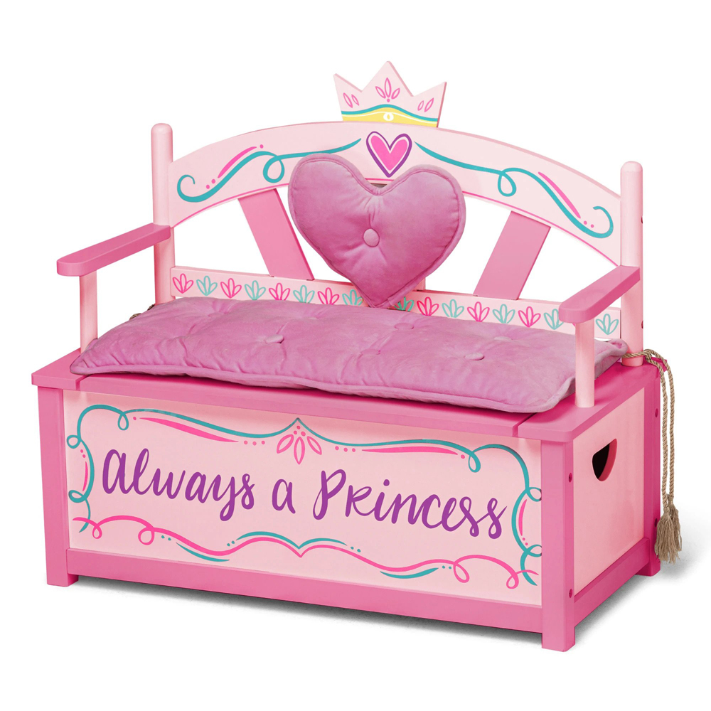 pink toy box bench