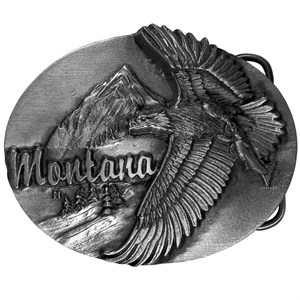 Montana Eagle Antiqued Belt Buckle