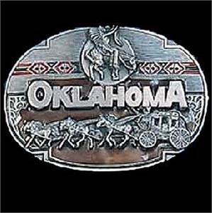 Oklahoma Enameled Belt Buckle