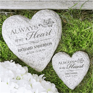 Personalized Heart Memorial Garden Stone