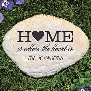 Personalized Engraved Family Heart Garden Stone