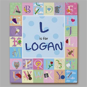 Personalized Baby Boy Alphabet Canvas