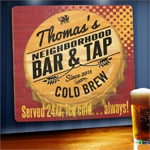 Personalized Bar Sign - Served 24/7