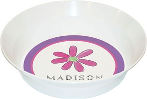 Personalized Childrens Flower Power Dining Bowl