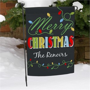 Personalized Christmas Lights Garden Flag