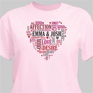 Personalized Couples Heart T-Shirt