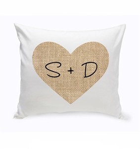 Personalized Couples Heart Throw Pillow