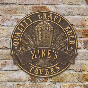 Personalized Craft Beer Tavern One-Line Plaque