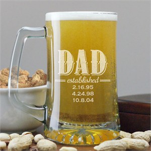Personalized Established Dad Beer Mug