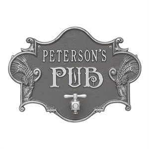 Personalized Hops and Barley Beer Pub Plaque