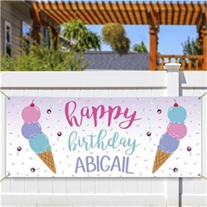 Personalized Ice Cream Birthday Banner