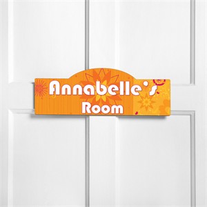 Personalized Kids Room Sign - Orange Blossom