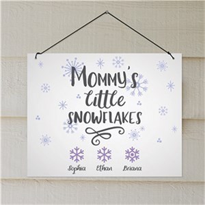 Personalized Little Snowflakes Wall Hanging