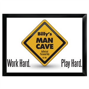 Personalized Man Cave Pub Sign - Work Hard, Play Hard