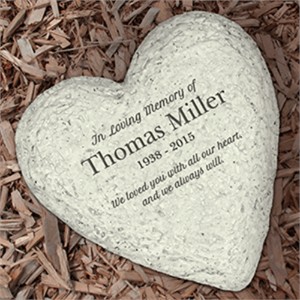 Personalized In Loving Memory Heart Garden Stone