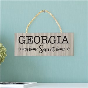 Personalized My Home Sweet Home Rope Hanging Sign