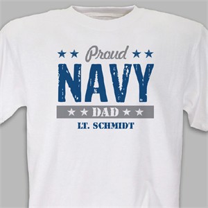 Personalized Proud Military T-shirt - Navy