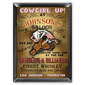 Personalized Pub Sign - Cowgirl Saloon