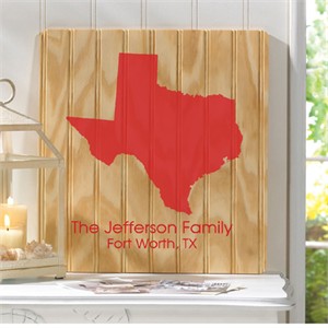 Personalized State Wood Sign