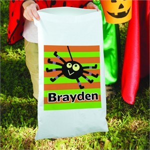 Personalized Striped Trick or Treat Sack Bag