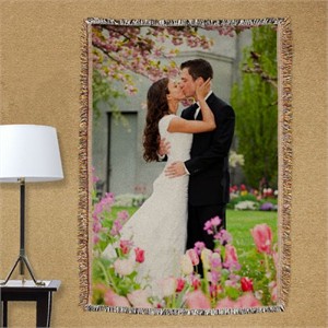 Personalized Wedding Photo Tapestry Throw