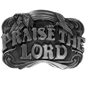 Praise the Lord Antiqued Belt Buckle