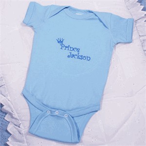 Personalized Prince Embroidered Baby Romper