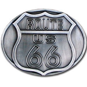 Route 66 Antiqued Belt Buckle