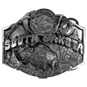 S. Dakota Antiqued Belt Buckle