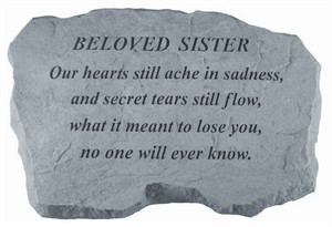 SISTER Our hearts still ache Memorial Stone