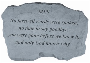 SON No farewell words Memorial Stone