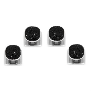 Stainless Steel with Black Pave Crystal Studs