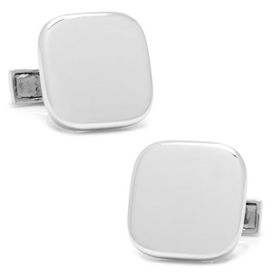 Sterling Silver Soft Square Engravable Cufflinks