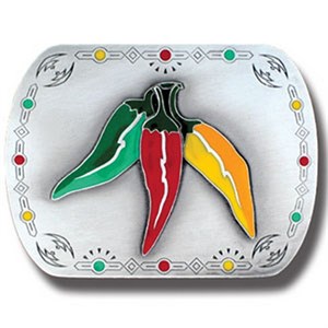 Three Chili Peppers Oversized Belt Buckle