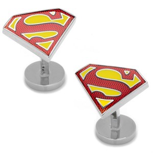 Transparent Enamel Superman Shield Cufflinks