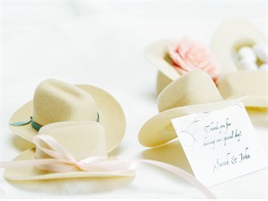 Miniature Wedding Cowboy Hats -White