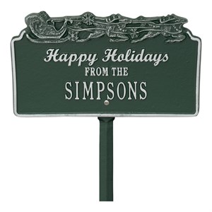Personalized Happy Holidays Sleigh Lawn Plaque