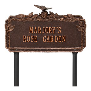 Personalized Butterfly Rose Garden Lawn Plaque