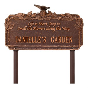 Personalized Butterfly Rose Garden Quote Lawn Plaque