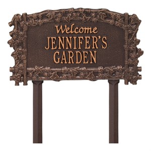 Personalized Ivy Trellis Garden Welcome Lawn Plaque